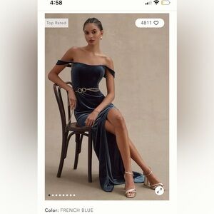 Jenny Yoo Navy Velvet Dress